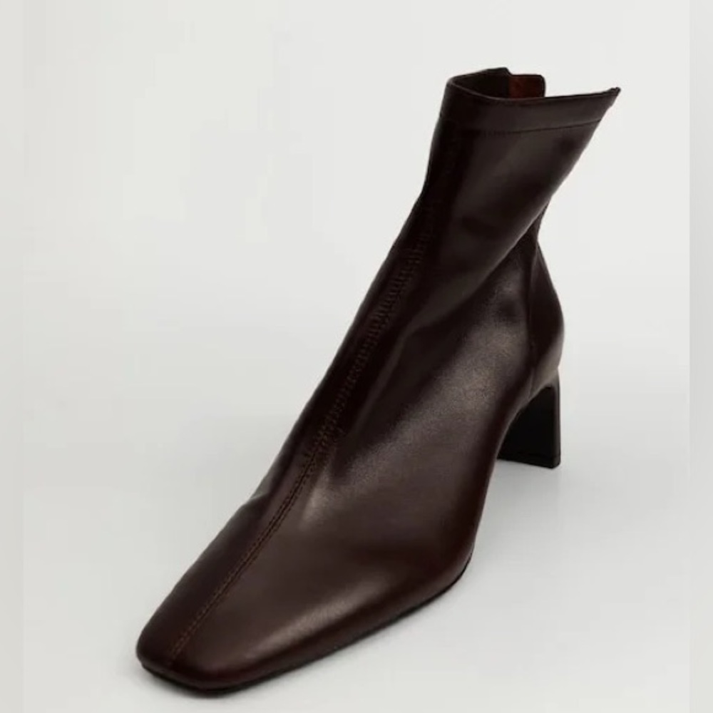 Mango Leather Ankle Boots